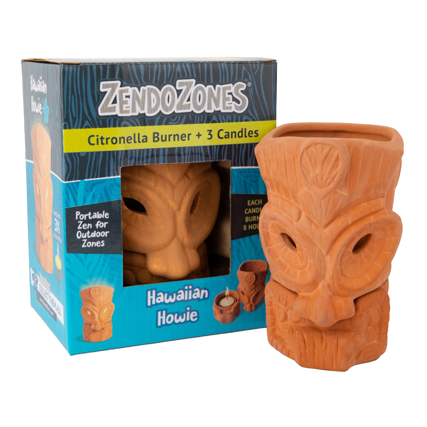 ZendoZones® Lanterne & Citronella lys, Hawaiian Howie ZendoZones® Lanterne & Citronella lys, Hawaiian Howie