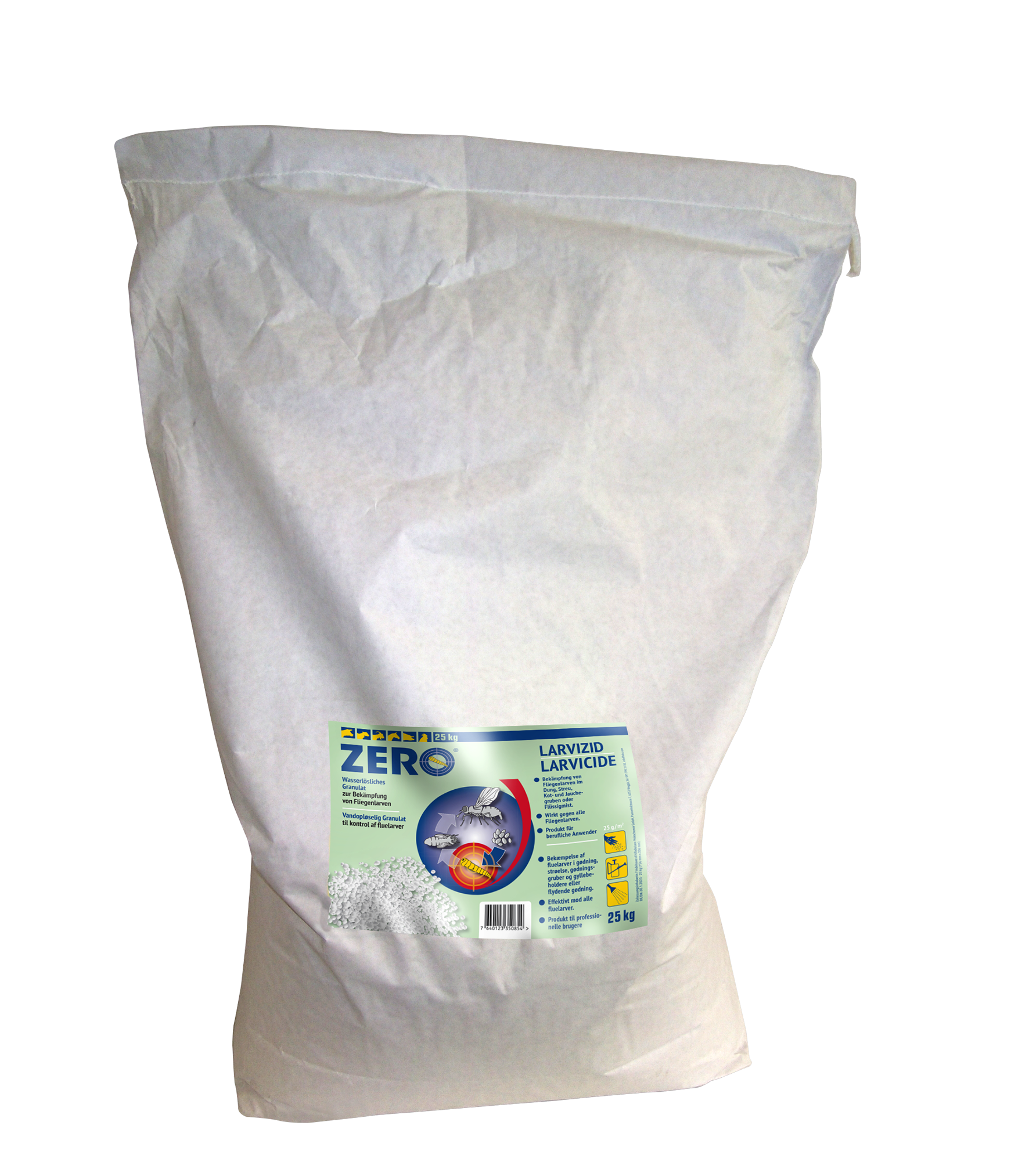 Zero 2% larvicid mod fluelarver, 25 kg. Zero 2% larvicid mod fluelarver, 25 kg.