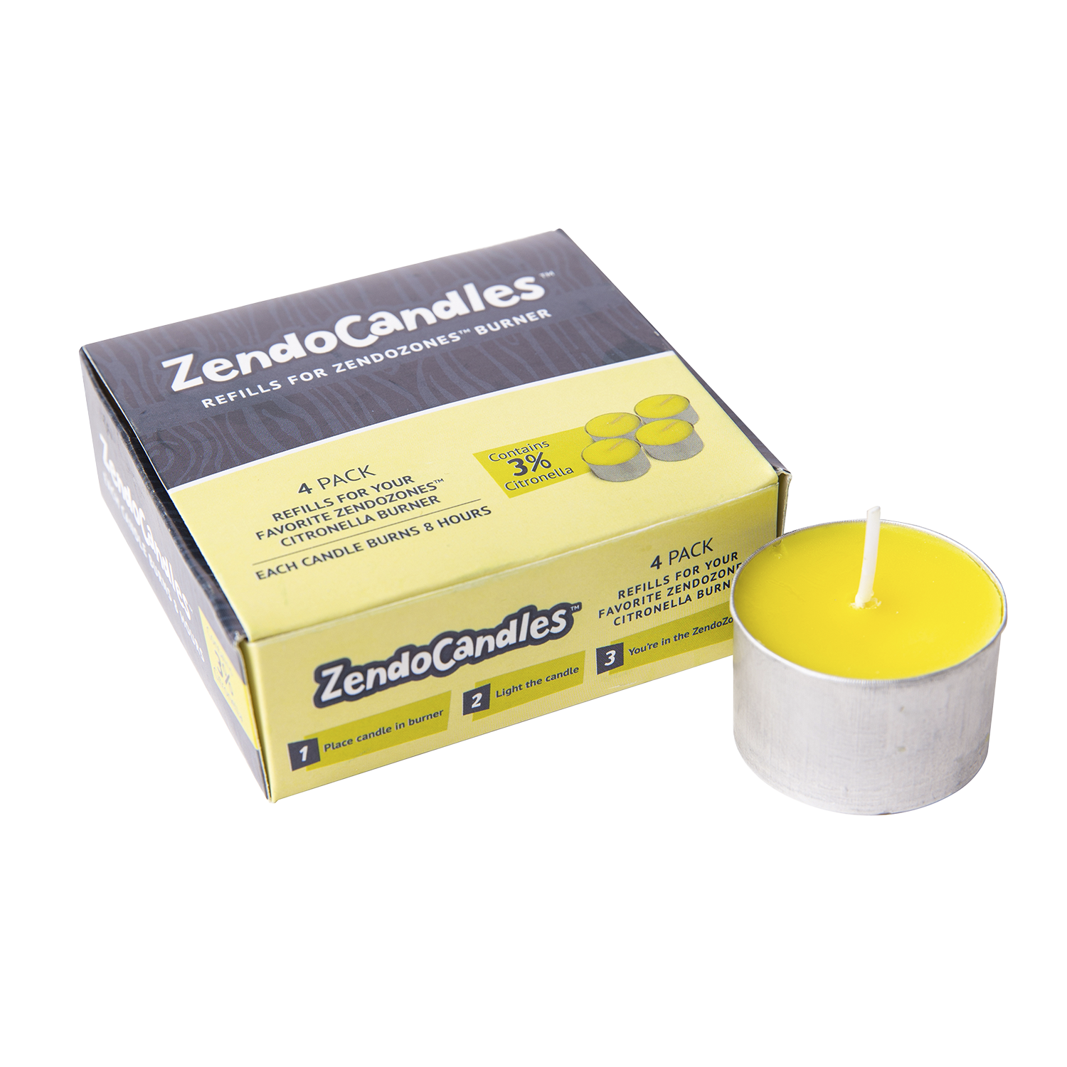 ZendoZones® Citronella lys små, 4-pak ZendoZones® Citronella lys små, 4-pak