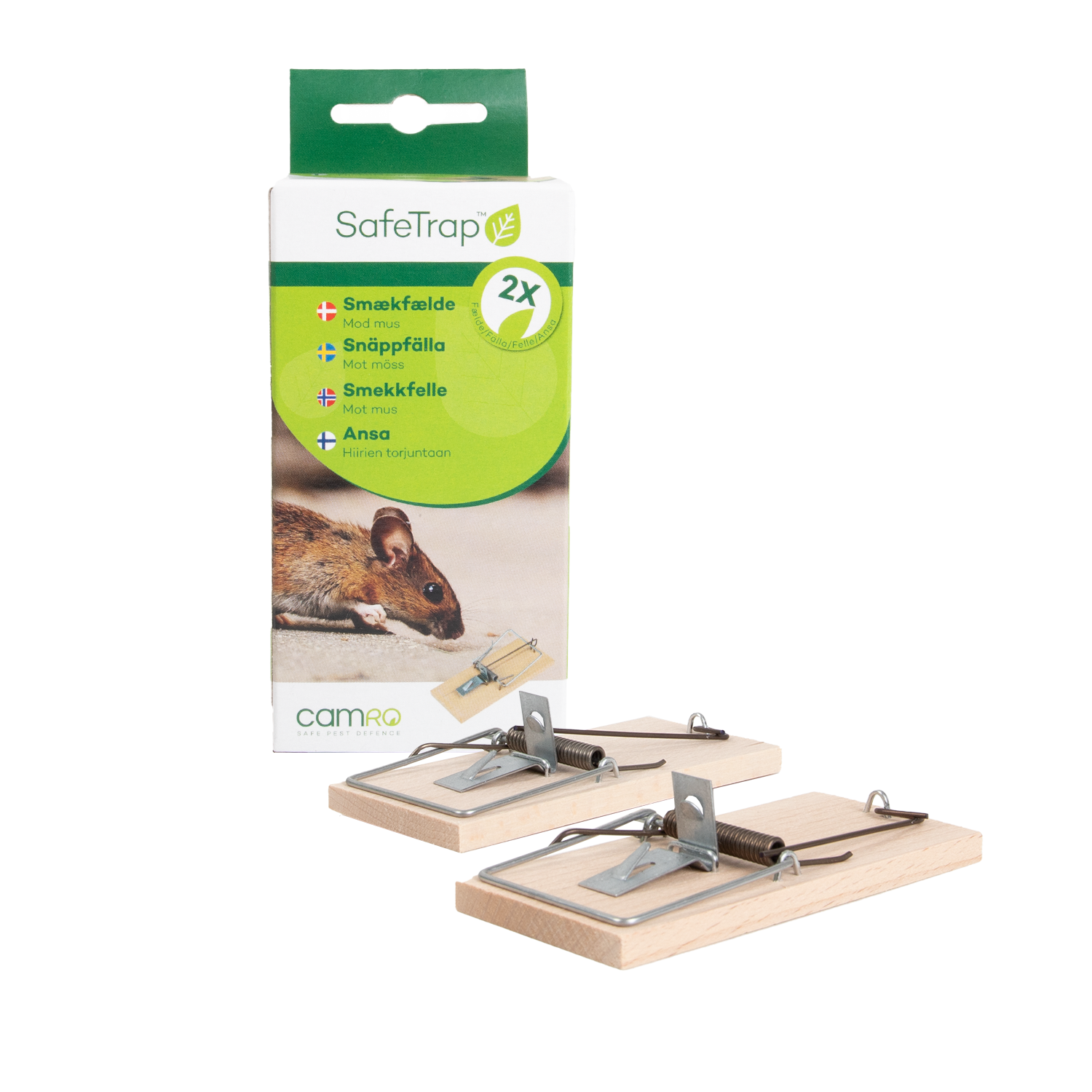 SafeTrap Musefælde træ Mod Mus, (x2) bøg SafeTrap Musefælde træ Mod Mus, (x2) bøg