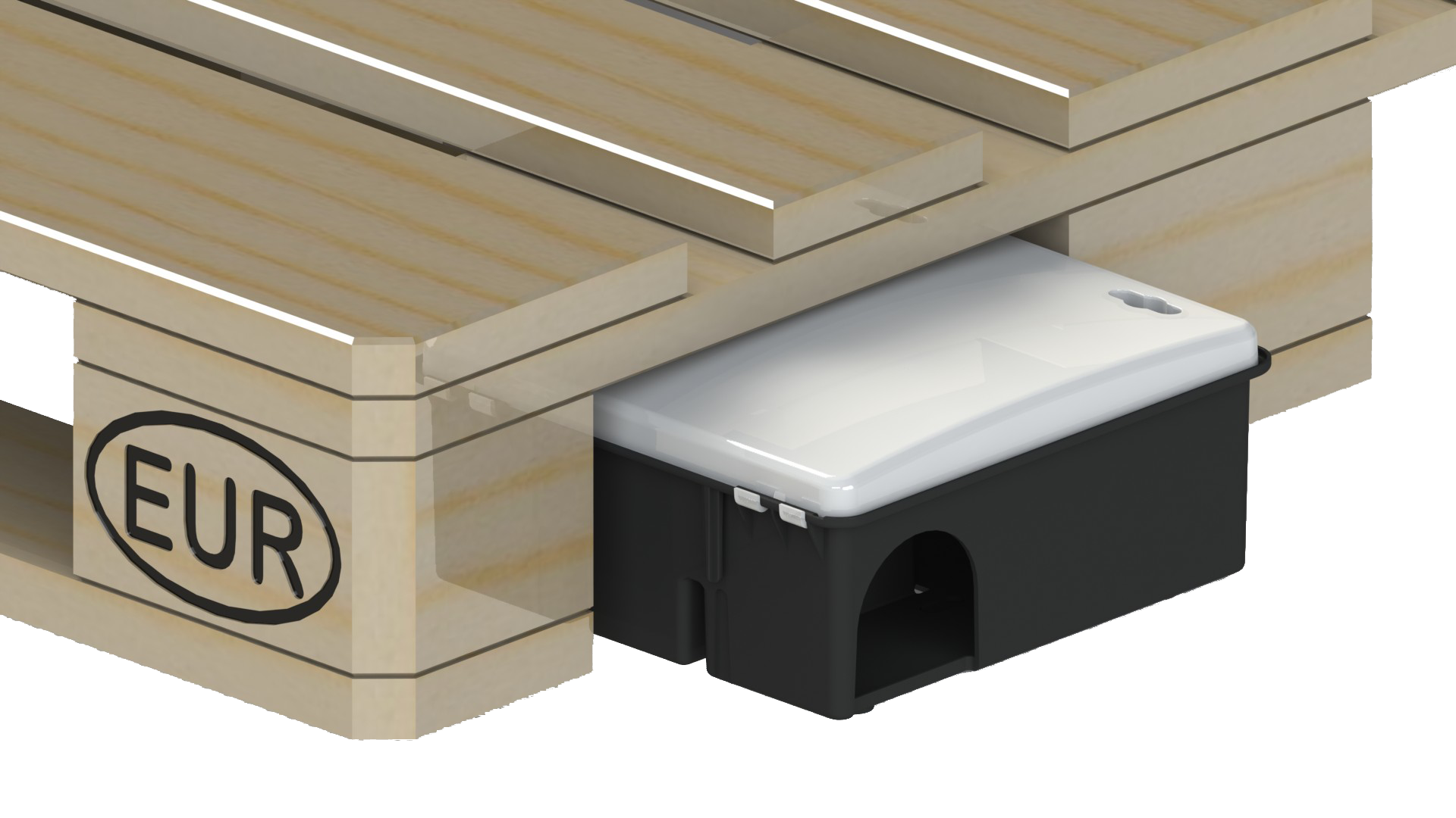 Depot til EUR palle mod Rotter, sort med transparent låg Depot til EUR palle mod Rotter, sort med transparent låg