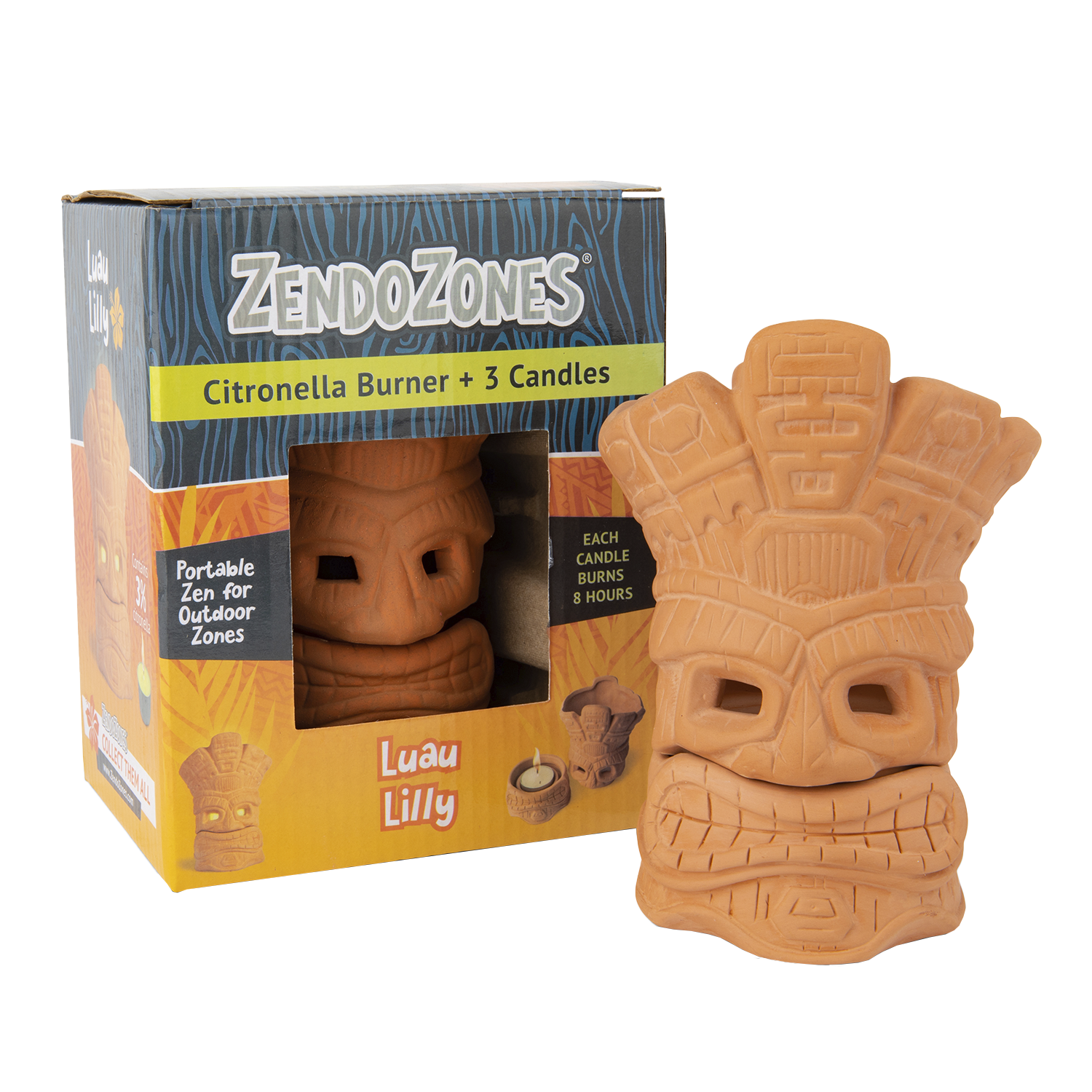 ZendoZones® Lanterne & Citronella lys, Luau Lilly ZendoZones® Lanterne & Citronella lys, Luau Lilly