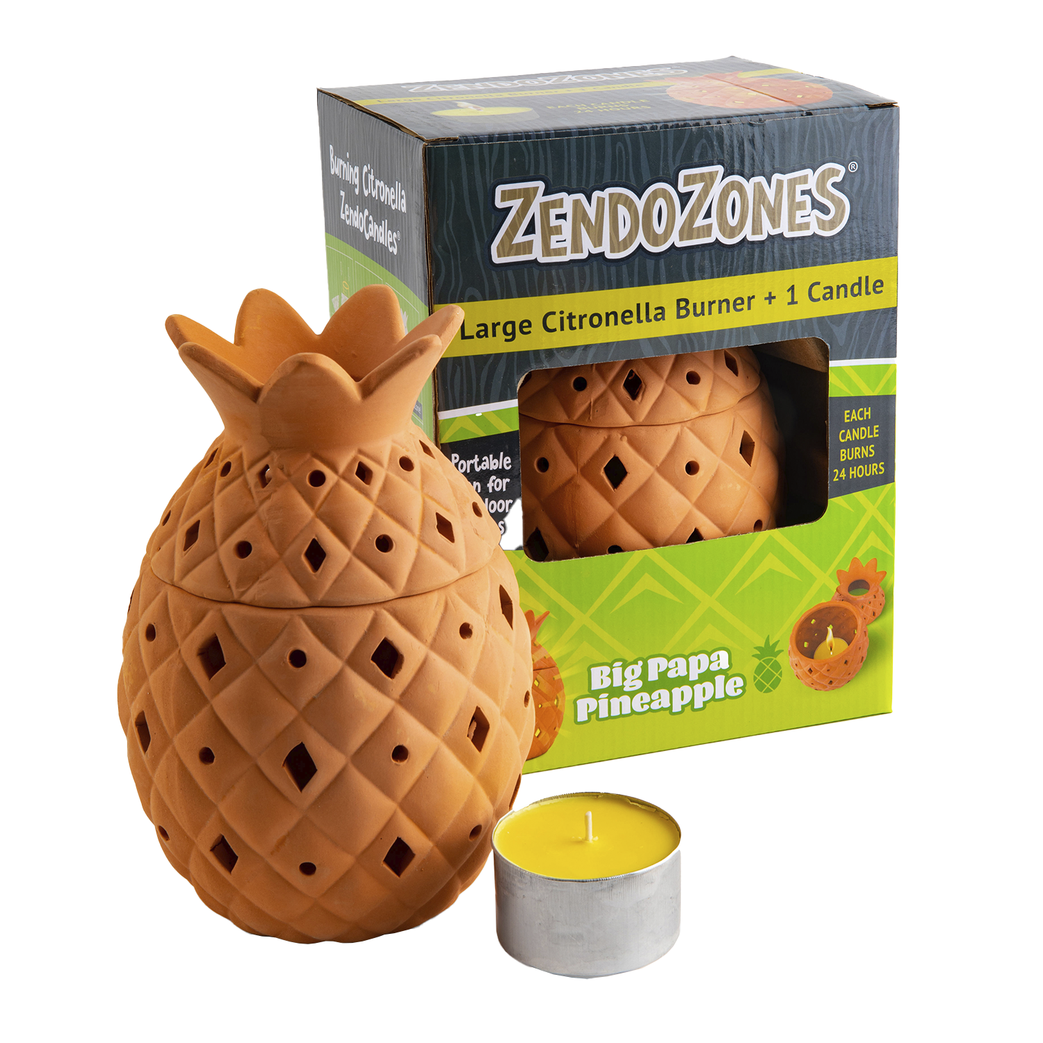 ZendoZones® Lanterne & Citronella lys, Big Papa Pineapple ZendoZones® Lanterne & Citronella lys, Big Papa Pineapple