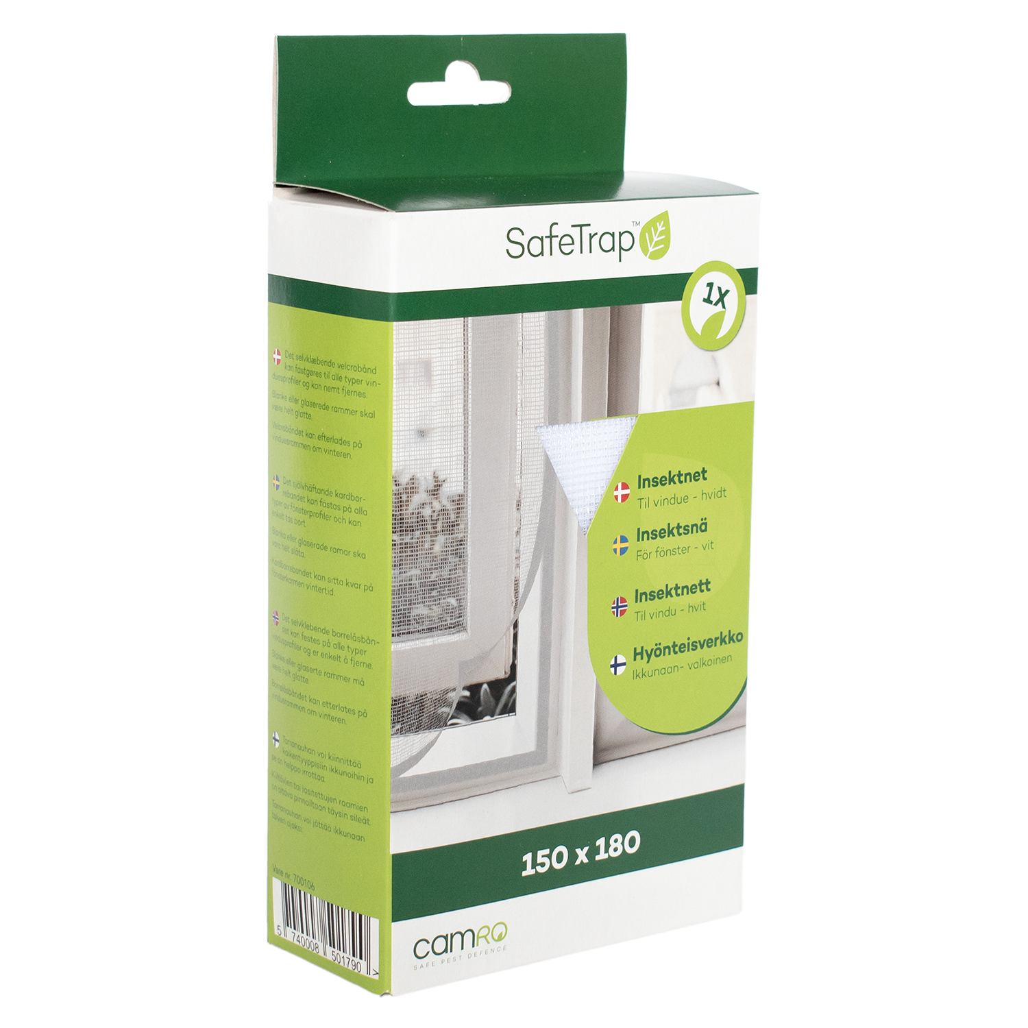 SafeTrap Insektnet til vindue, 180x150, hvid SafeTrap Insektnet til vindue, 180x150, hvid