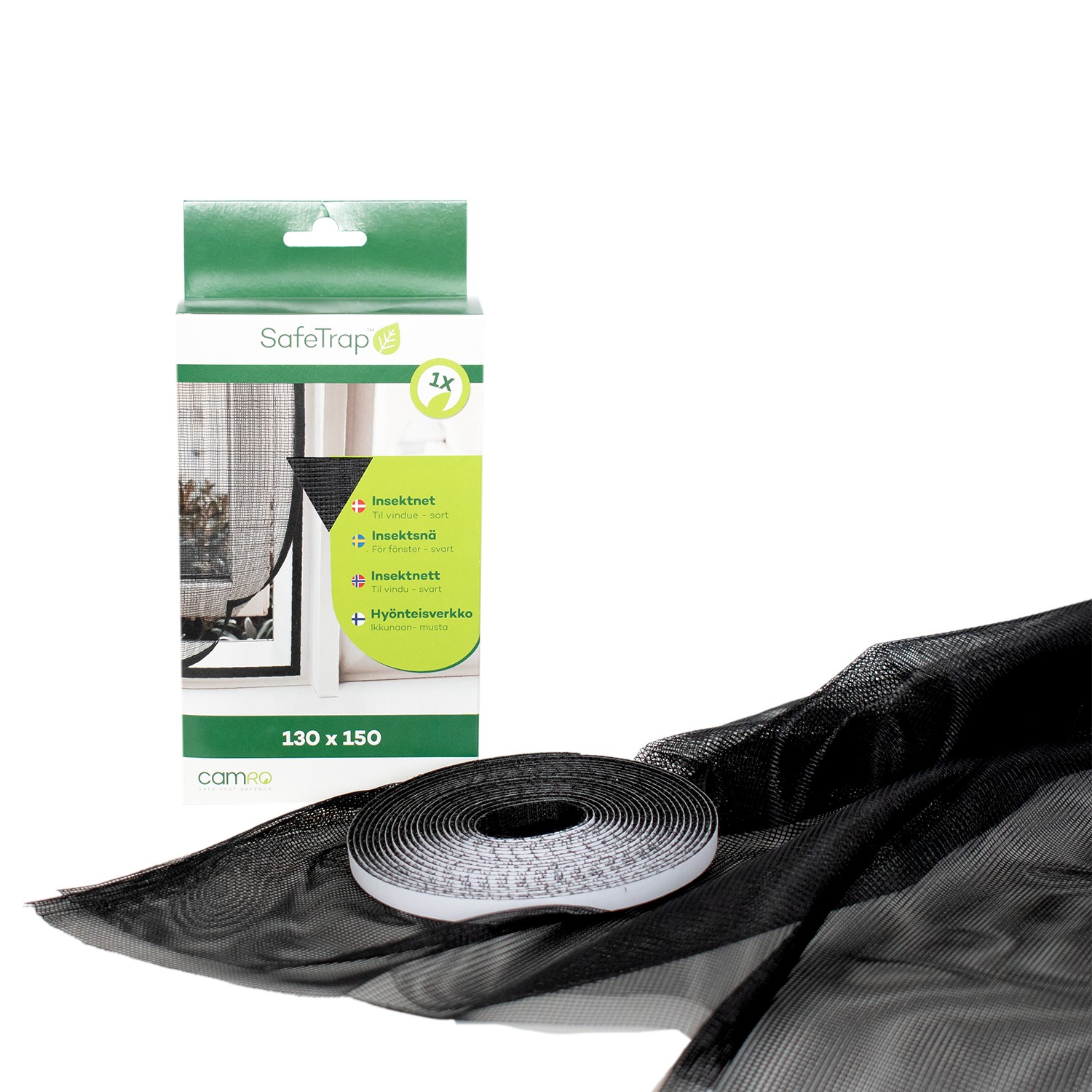 SafeTrap Insektnet til vindue, 130x150, sort SafeTrap Insektnet til vindue, 130x150, sort